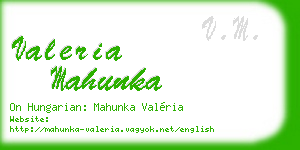 valeria mahunka business card