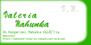 valeria mahunka business card